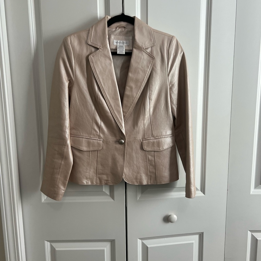 Women's Tan Leather Blazer